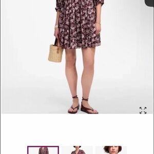 Madewell Burgundy Floral Mini Dress